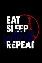 Eat Sleep Softball Repeat: Softball Team Hydration Tracker - Daily Water Reminder Log - 13 Month Fluid Tracking Checklist