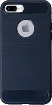 BMAX Carbon soft case hoesje geschikt voor Apple iPhone 8 Plus / Soft cover - Blauw