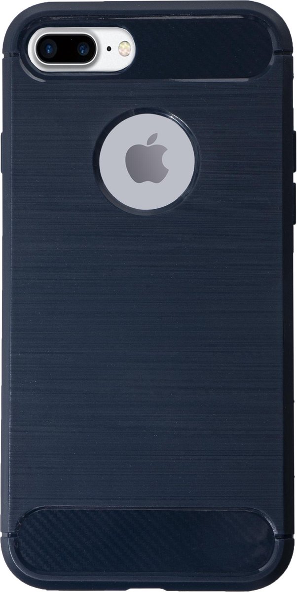 BMAX Carbon soft case hoesje geschikt voor Apple iPhone 8 Plus / Soft cover - Blauw
