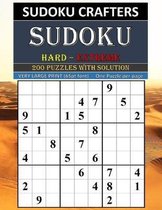 SUDOKU Hard - Extreme 200 PUZZLES WITH SOLUTION: VERY LARGE PRINT (65pt font) - One Puzzle per page