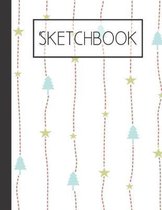 Christmas Trees and Stars pattern Sketchbook: 200 Page Sketchbook