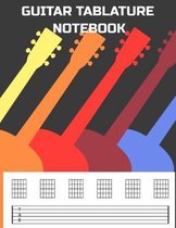 Guitar Tablature Notebook: Retro Themed 6 String Guitar Chord and Tablature Staff Music Paper for Guitar Players, Musicians, Teachers and Student