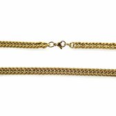 Gourmet ketting goudkleurig 6mm 60cm rvs kettingen