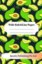 Cute Avocado Theme Wide Ruled Line Paper