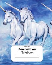 Unicorn Composition Notebook: Wide Ruled Extra Large 8'' x 10'' Wide Lined Paper Exercise Book 120 pages