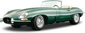 Jaguar E Cabriolet 1961 (Groen) – Bburago 1:18 - Modelauto - Schaalmodel - Miniatuurauto - Model auto