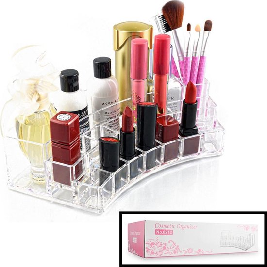 Decopatent® XL Make up Organizer met 19 Vakken - Makeup Organizer Transparant - Sieraden - Make-up - Cosmetica - Tafel Opbergdoos