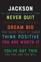 Jackson You Are Stronger Than You Think Never Quit Prove Them Wrong Dream Big You Have What It Takes Think Positive You Are Worth It Dont Stop Believi