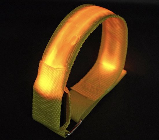 Hardloop LED Band - Reflecterende sport band - Veiligheidsbandje - Geel - Able & Borret