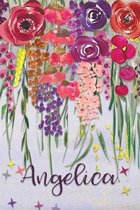 Angelica: Personalized Lined Journal - Colorful Floral Waterfall (Customized Name Gifts)