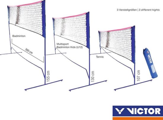 Victor Mini Badminton Net | 3meter | verstelbare hoogte | bol.com