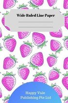 Cute Strawberry Theme Wide Ruled Line Paper