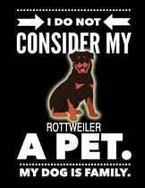 I Do Not Consider My Rottweiler A Pet.: My Dog Is Family.