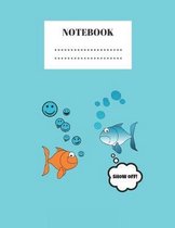Notebook: Notebook Journal Diary. Dot Grid 8.5 x 11'' With Funny Fish Cover