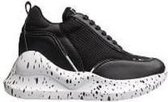 Ewoll Dames Sneaker met hoge zool - zwart - Maat 38