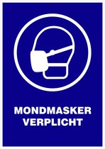 Pictogram Sticker Mondmasker verplicht - Corona Sticker - Afstand houden - 5 x A4 Sticker