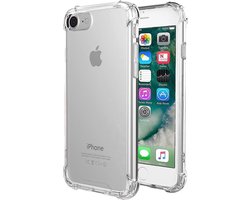 Hoesje - Geschikt voor Apple iPhone SE (2020) - Sterk & Shockproof - Siliconen Shock Case - Hoes Cover - Telefoonhoes - Transparant
