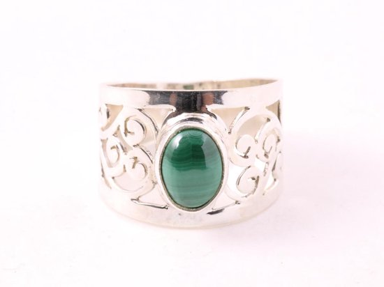 My Bendel Vita Ronde Ring Malachiet Zilver | Online Kopen