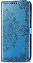 Bloem mandala blauw agenda book case hoesje Xiaomi Redmi 9A