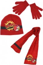 Angry Birds winterset - Handschoenen, sjaal en muts - Rood - Muts: 52 cm
