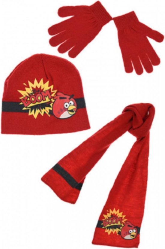 Ensemble d'hiver Angry Birds - Gants, écharpe et bonnet - Rouge - Chapeau:  52 cm | bol.com