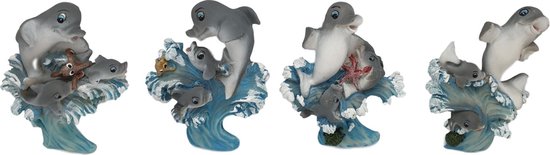 Décoration aimant dauphin 9,5 x 8 cm - lot de 4 aimants avec dauphins - poisson aimant | Choix ciblé