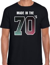 Seventies feest t-shirt / shirt made in the 70s / Abraham - zwart - voor heren - kleding / 70s feest shirts / verjaardags shirts / outfit / 50 jaar S