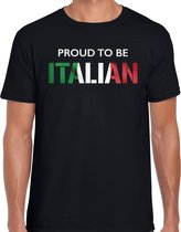 Italie Proud to be Italian landen t-shirt - zwart - heren -  Italie landen shirt  met Italiaanse vlag/ kleding - EK / WK / Olympische spelen outfit S