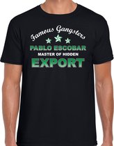 Pablo Escobar famous gangster cadeau t-shirt zwart heren - Tekst / kostuum / verkleed outfit S