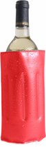 1x Koelelementen hoezen rood voor wijnflessen 34 x 18 cm - Wijnflessen/drankflessen koelelement - Flessenkoeler - Wijnkoeler