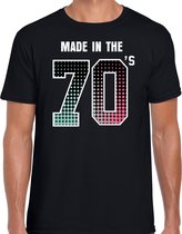Seventies feest t-shirt / shirt made in the 70s / Abraham - zwart - voor heren - kleding / 70s feest shirts / verjaardags shirts / outfit / 50 jaar L