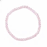 Melady Kralen Armband 50beads*4mm Roze Glas Rond Kralen Armband Dames Armbandjes Sieraden Dames