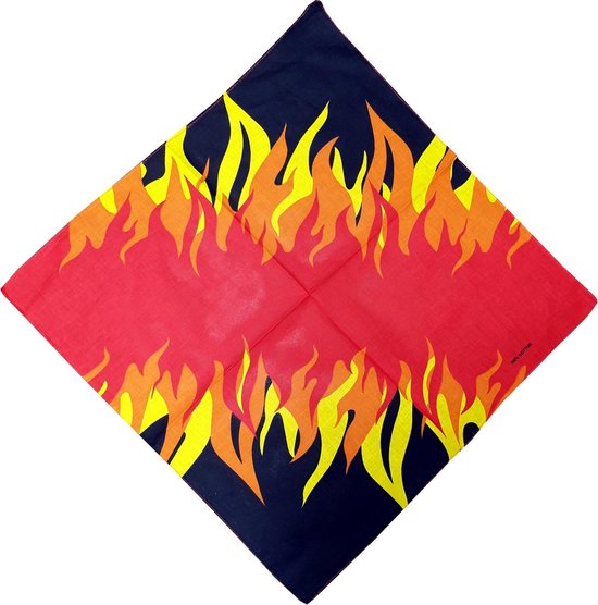 Foto: Fako fashion bandana hoofddoek mondbescherming zakdoek sjaal print flame