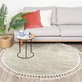 Rond hoogpolig vloerkleed - Lofty Fringe Mint Ø 200cm