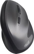 Adesso ergonomische computer muis draadloos - zwart - voor Windows en Mac - 10,6 x 6,3 x 6,9 cm