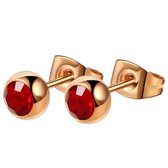 Oorbellen dames | oorstekers dames | studs oorbellen | meisjes oorbellen | goudkleurig | rode steen | cadeau voor vrouw |