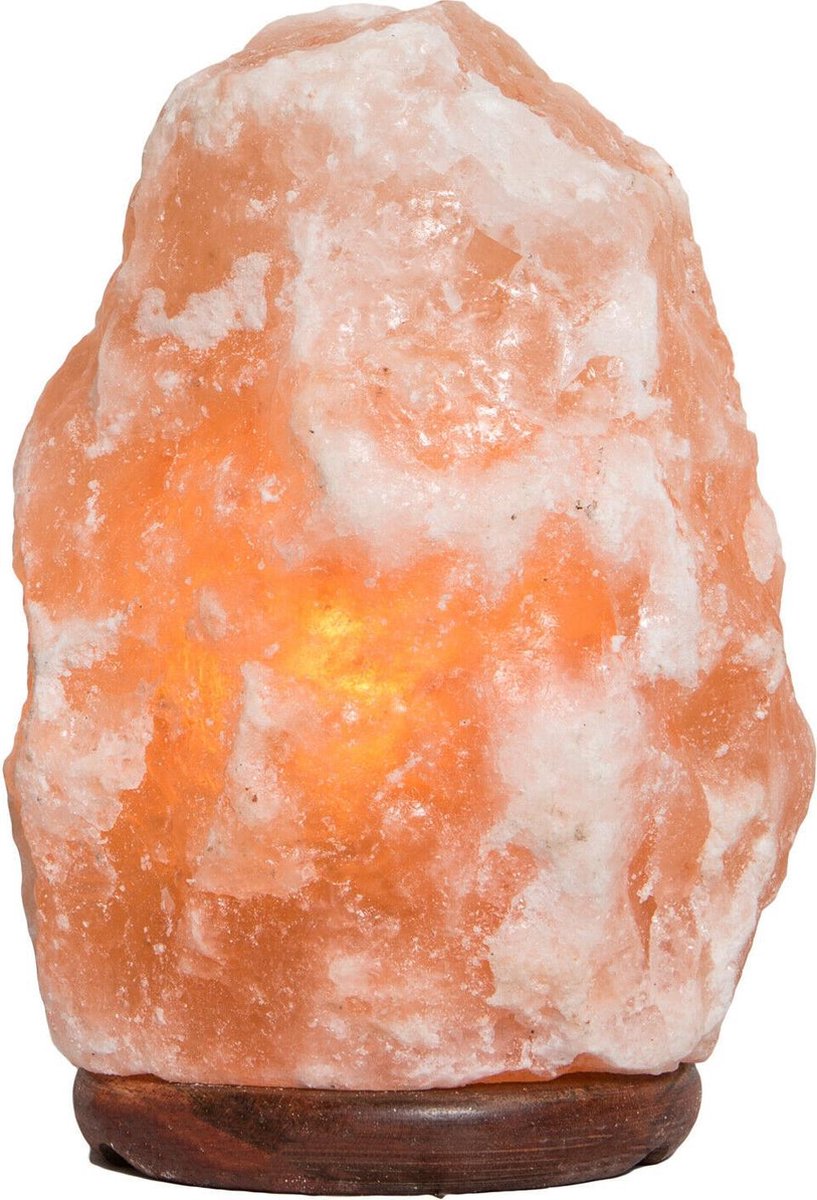 Zoutlamp Himalayazout 100% Natuurlijk 2-3 kg, inclusief snoer met schakelaar en 15w lampje