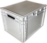 Krat en plastique avec ouverture de préhension et couvercle 40x30x27 cm Eurobox Eurobox Stacking box