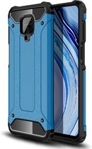 Armor Hybrid Back Cover - Xiaomi Redmi Note 9 Pro / 9S Hoesje - Lichtblauw
