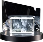 3D Foto in glas Afm: 130 x 90 x 75 mm met fraaie, design lichtsokkel * AANBIEDING *