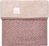 Koeka Wiegdeken teddy Malin - plum/grey pink 75x100cm