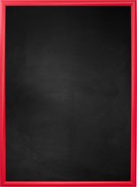 Zwart Krijtbord met Polystyrene Lijst - Rood - 44 x 64 cm - Lijstbreedte: 20 mm - Dun