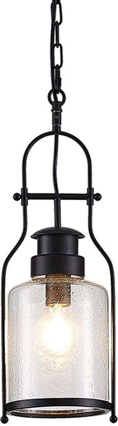 Lindby - hanglamp - 1licht - metaal, glas - H: 21 cm - E27 - zwart mat, helder