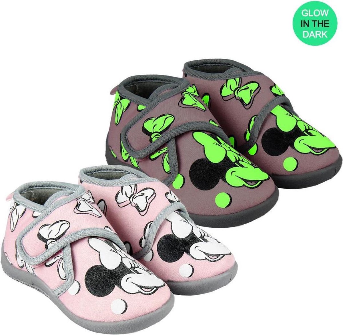 Disney - Minnie Mouse - Sloffen - Glow in de dark - Roze