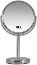 Gérard Brinard metalen spiegel standspiegel 10x vergroting - Ø18cm