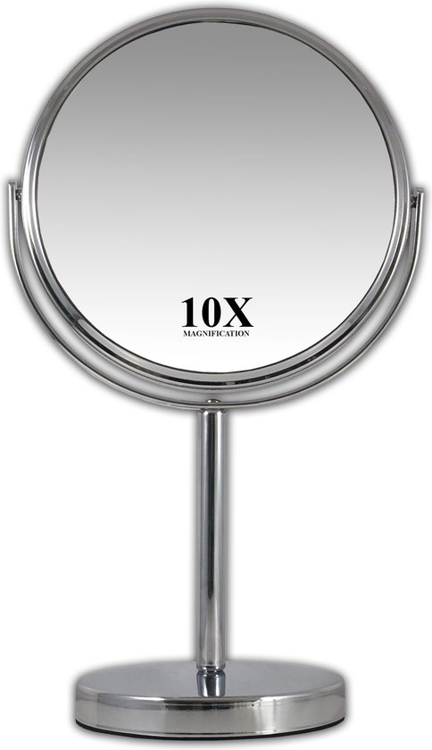 Tante ontwikkelen prins Gérard Brinard metalen spiegel standspiegel 10x vergroting - Ø18cm | bol.com