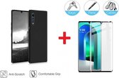 2-In-1 Screenprotector Hoesje  Bescherming Protector Set Geschikt Voor LG Velvet 4G/5G - Full Cover 3D Edge Tempered Glass Screen Protector Met Siliconen Back Bescherm Hoes Cover Case - Doorz