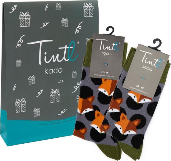 Tintl socks geschenkset unisex sokken | Twinning - Fox (maat 36-40 en 41-46)