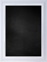 Zwart Krijtbord met Polystyrene Lijst - Wit - 84 x 114 cm - Lijstbreedte: 70 mm - Gestreept