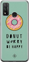 Huawei P Smart 2020 hoesje siliconen - Donut worry | Huawei P Smart (2020) case | Roze | TPU backcover transparant